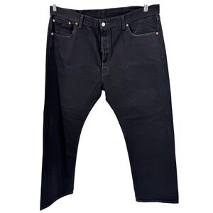 Levi's 501xx Straight Fit Mens 42x30 Black Denim Jeans Button Fly Classic 42x32